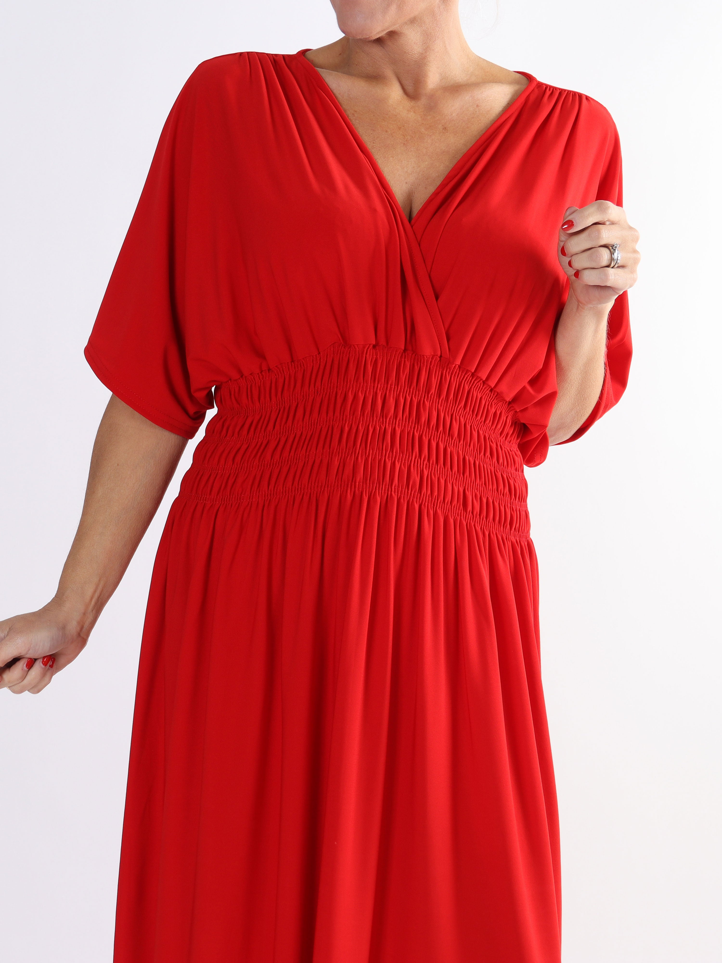 Pams Plain - Elastisk plus size kjole med smock